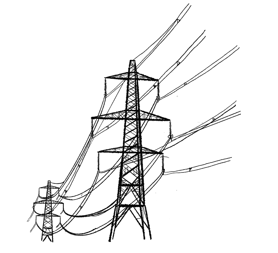 Illustration of powerlines